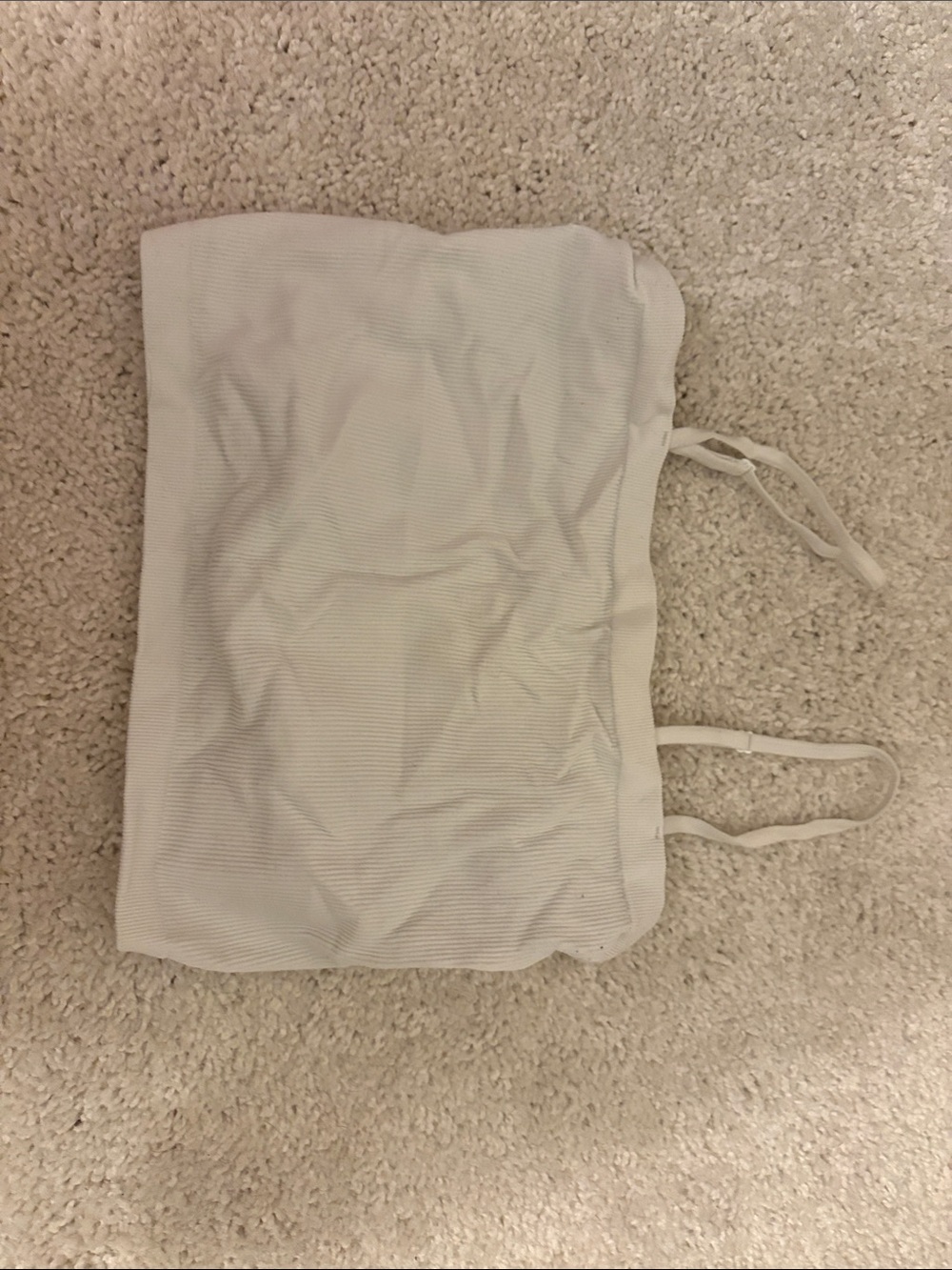 Bozzolo White Ribbed Strapless Top with Thin Straps